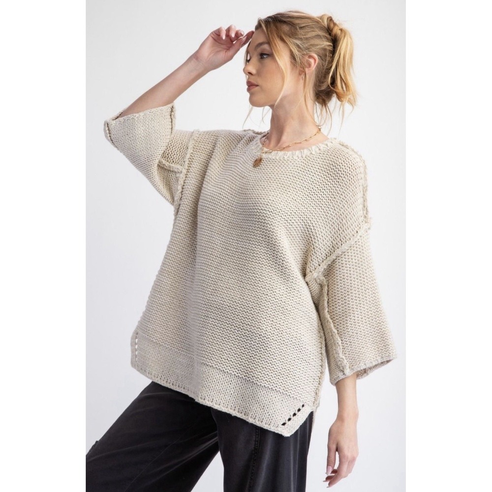 Easel Sweater Womens Small Medium Chunky Knit Oversize Boho